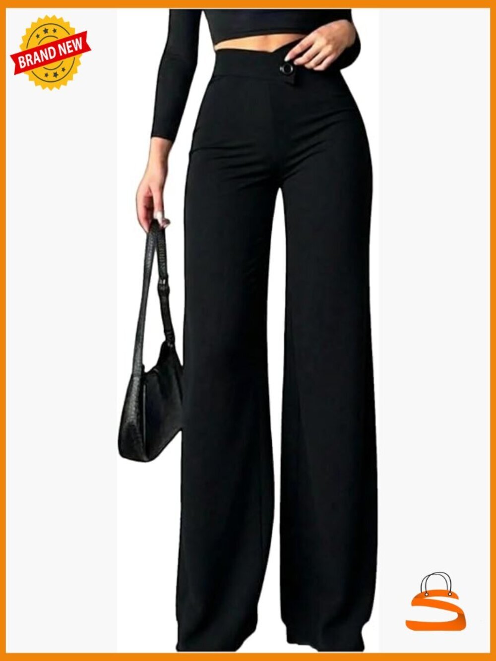 High Waisted Wide Leg Dress Pants Trousers Slacks